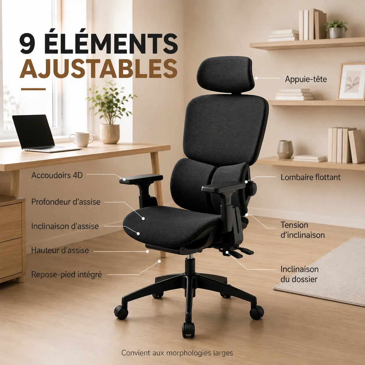 Chaise de bureau ergonomique FlowMax StandFlow